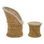 Natural and Grey Chair and Stool