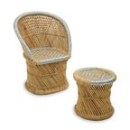 Natural and Grey Chair and Stool