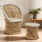 Natural and Grey Chair and Stool