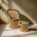 Natural and Black Chair and Stool