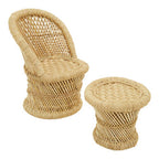Children's Natural Chair and Stool