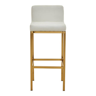 White and Gold Finish Bar Chair