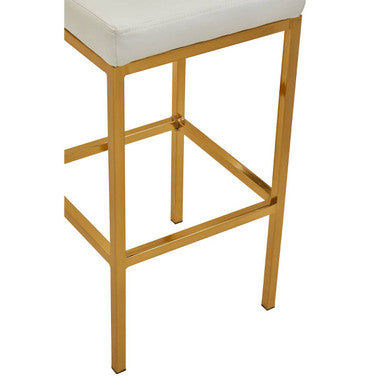 White and Gold Finish Bar Chair