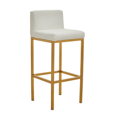 White and Gold Finish Bar Chair