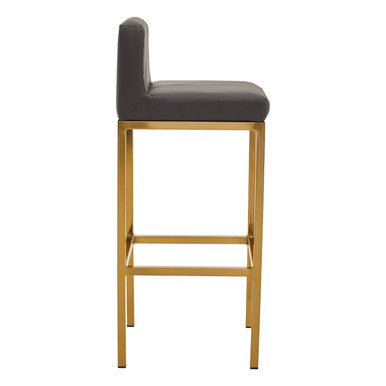 Dark Grey and Gold Finish Bar Chair
