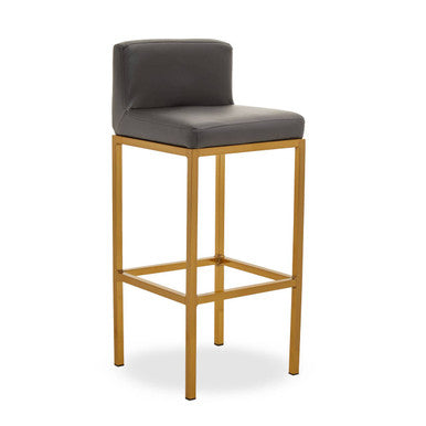 Dark Grey and Gold Finish Bar Chair