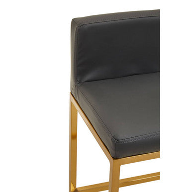 Dark Grey and Gold Finish Bar Chair