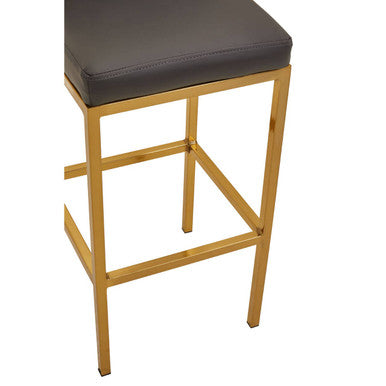 Dark Grey and Gold Finish Bar Chair