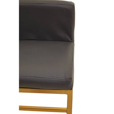Dark Grey and Gold Finish Bar Chair