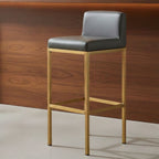 Dark Grey and Gold Finish Bar Chair