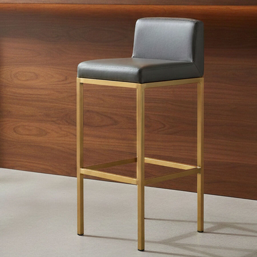 Dark Grey and Gold Finish Bar Chair