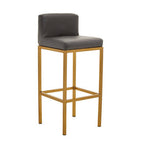 Dark Grey and Gold Finish Bar Chair