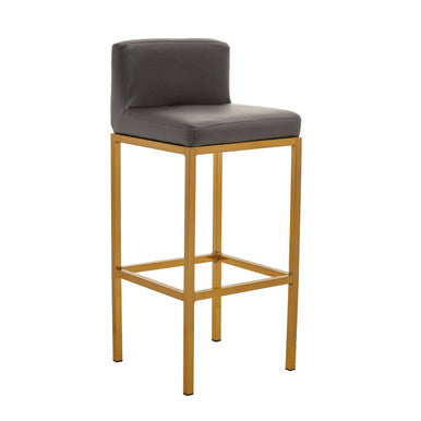 Dark Grey and Gold Finish Bar Chair