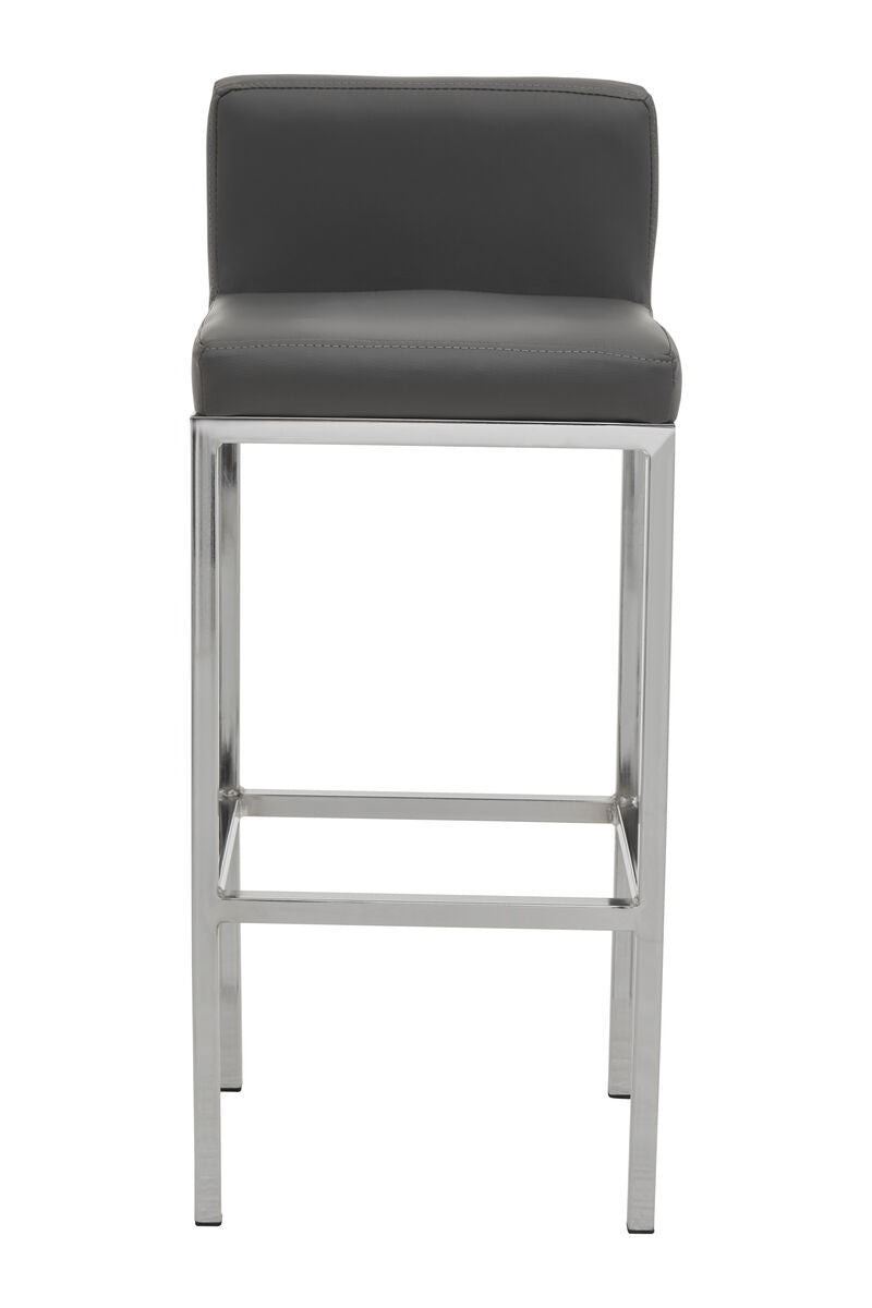 Dark Grey and Chrome Finish Bar Chair