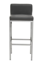 Dark Grey and Chrome Finish Bar Chair