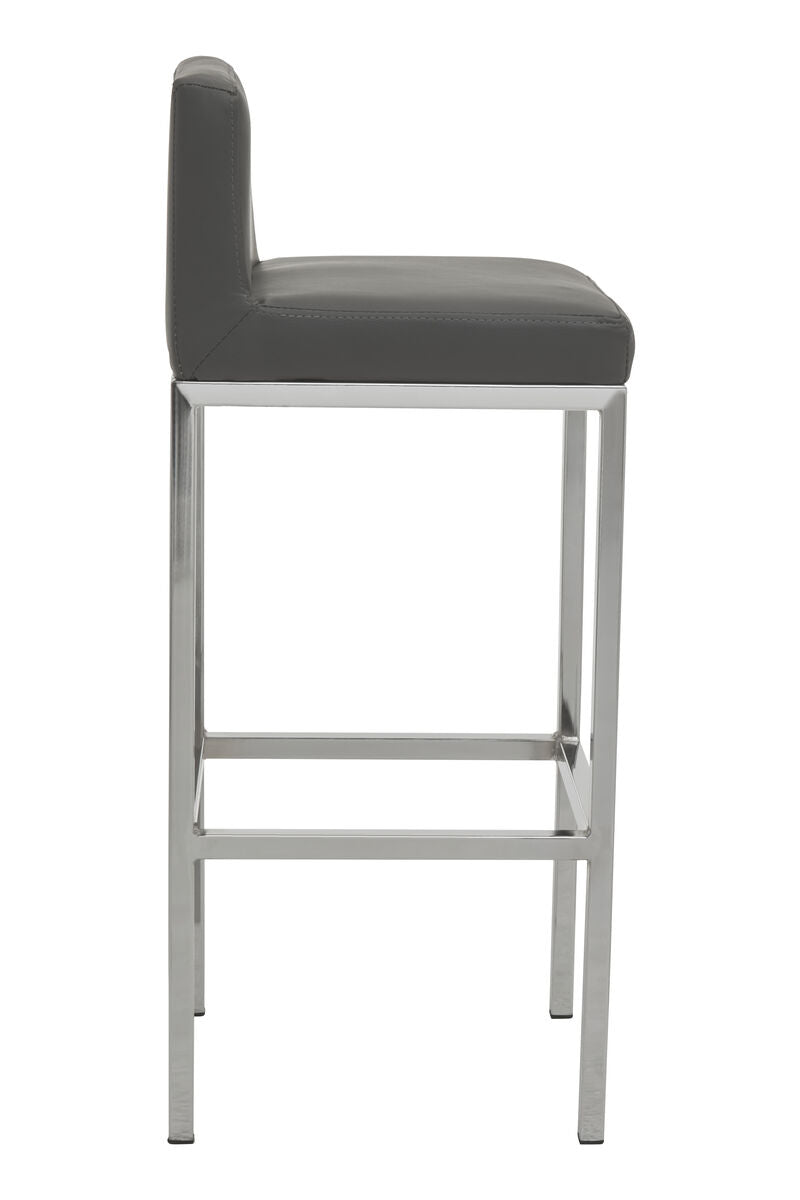 Dark Grey and Chrome Finish Bar Chair
