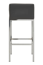 Dark Grey and Chrome Finish Bar Chair