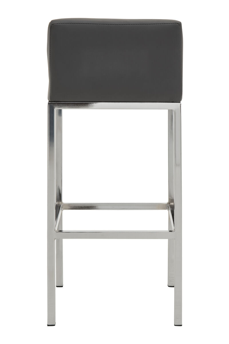 Dark Grey and Chrome Finish Bar Chair