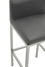 Dark Grey and Chrome Finish Bar Chair