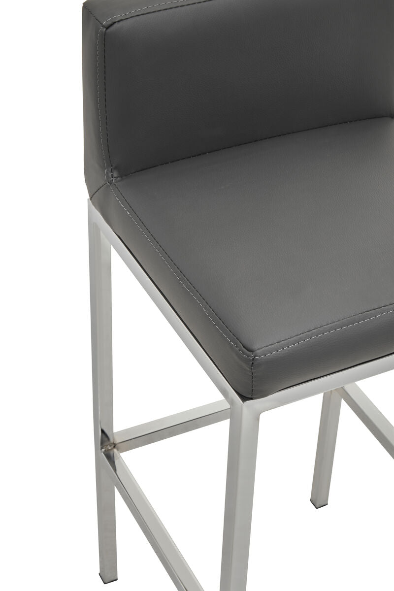 Dark Grey and Chrome Finish Bar Chair