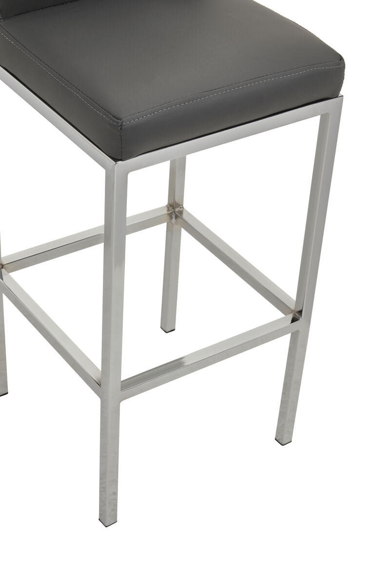 Dark Grey and Chrome Finish Bar Chair