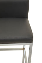 Dark Grey and Chrome Finish Bar Chair