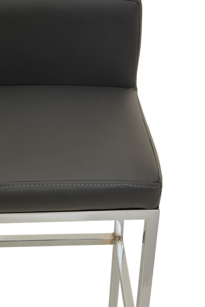Dark Grey and Chrome Finish Bar Chair
