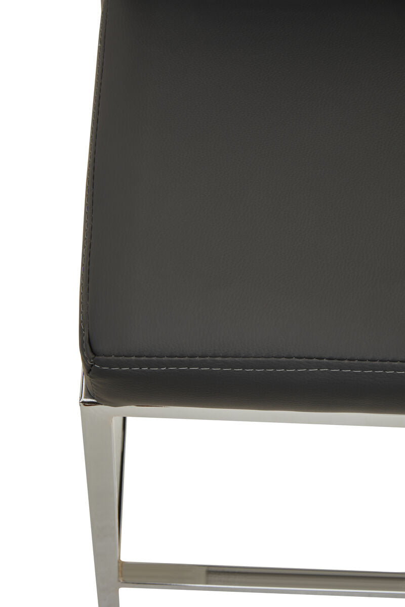 Dark Grey and Chrome Finish Bar Chair