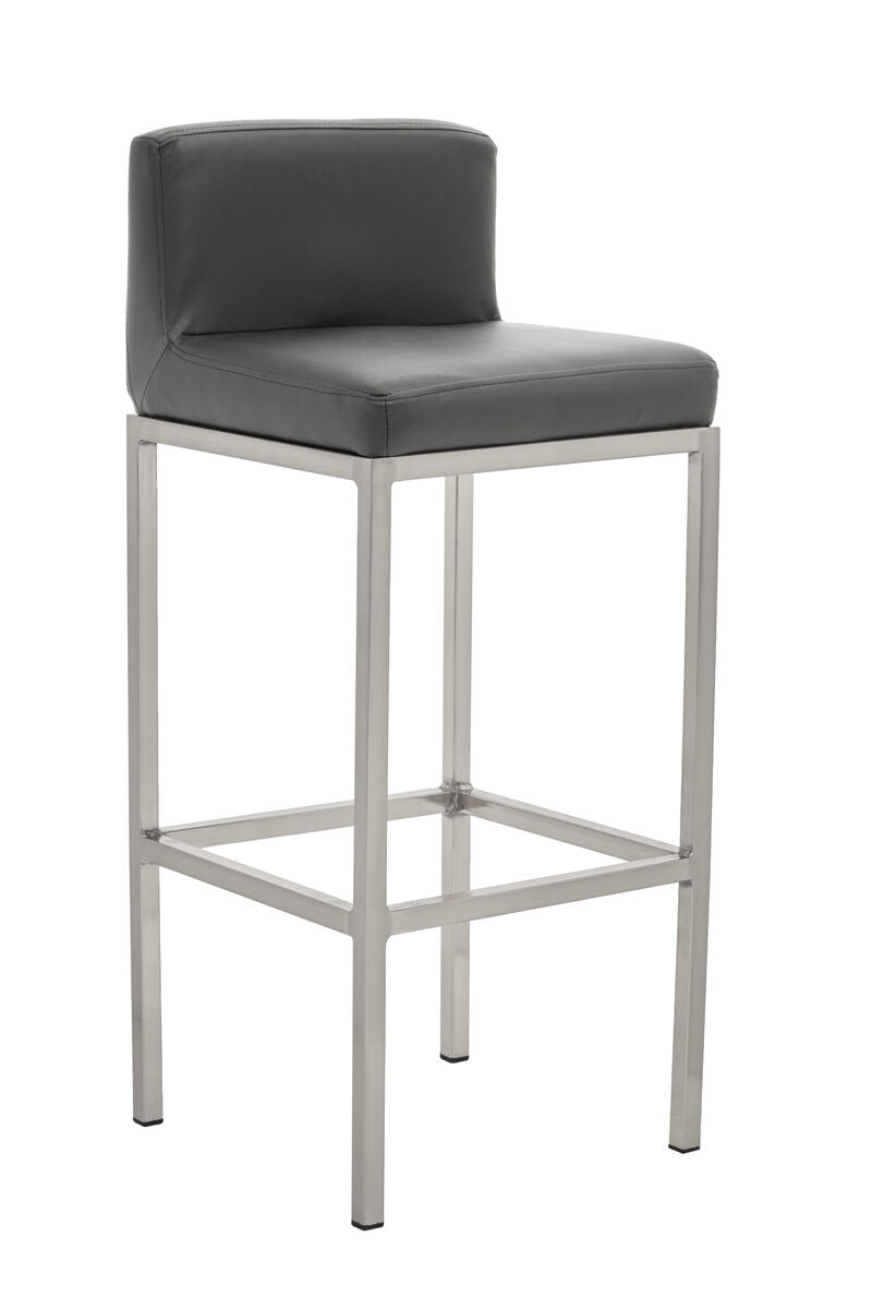 Dark Grey and Chrome Finish Bar Chair