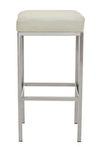 White Leather Effect Bar Stool with Chrome Finish Legs