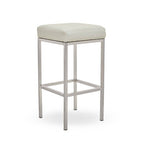 White Leather Effect Bar Stool with Chrome Finish Legs
