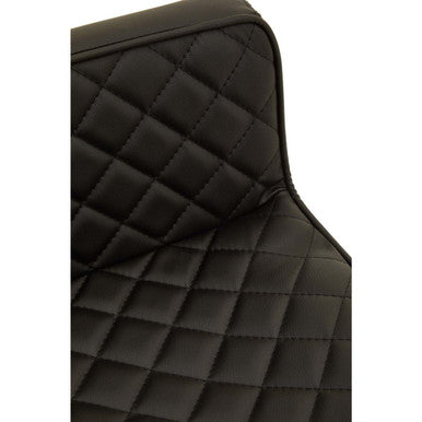 Black Leather Effect Adjustable Bar Chair with Gold Finish Base