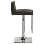 Black Leather Effect Adjustable Bar Chair with Chrome Finish Base