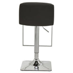 Black Leather Effect Adjustable Bar Chair with Chrome Finish Base
