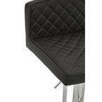Black Leather Effect Adjustable Bar Chair with Chrome Finish Base