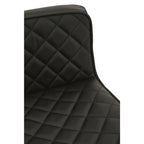 Black Leather Effect Adjustable Bar Chair with Chrome Finish Base