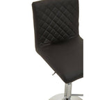 Black Leather Effect Adjustable Bar Chair with Chrome Round Base