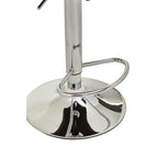 Black Leather Effect Adjustable Bar Chair with Chrome Round Base