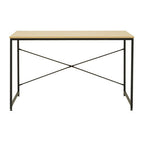 Light Oak Effect Desk with Black Finish Frame