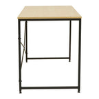 Light Oak Effect Desk with Black Finish Frame