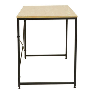Light Oak Effect Desk with Black Finish Frame