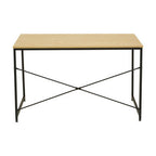 Light Oak Effect Desk with Black Finish Frame