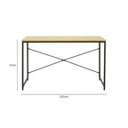 Light Oak Effect Desk with Black Finish Frame