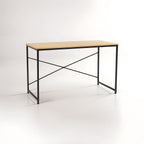 Light Oak Effect Desk with Black Finish Frame