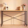 Light Oak Effect Desk with Black Finish Frame