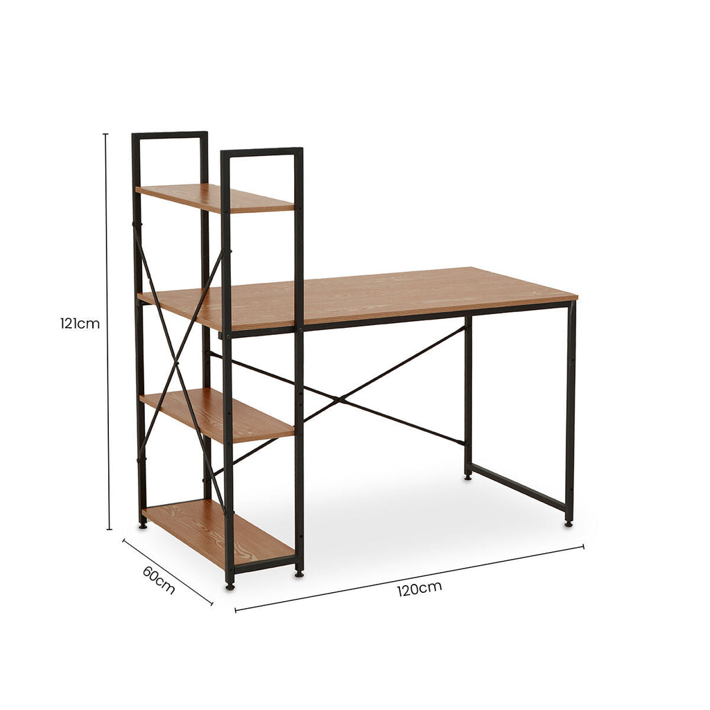 Red Pomelo Desk With Shelves