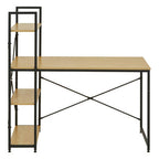 Light Oak Effect Desk With Shelves