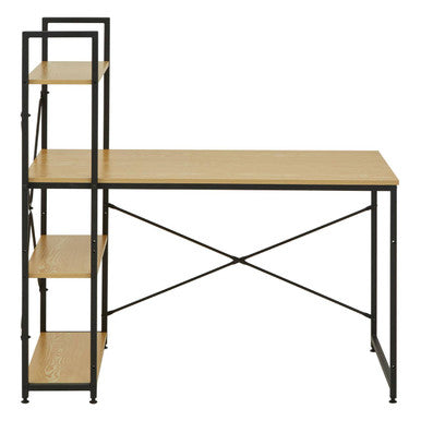 Light Oak Effect Desk With Shelves