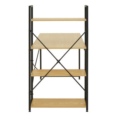 Light Oak Effect Desk With Shelves