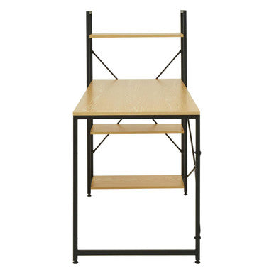 Light Oak Effect Desk With Shelves